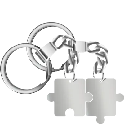 Брелок "Пазлики" серебристый